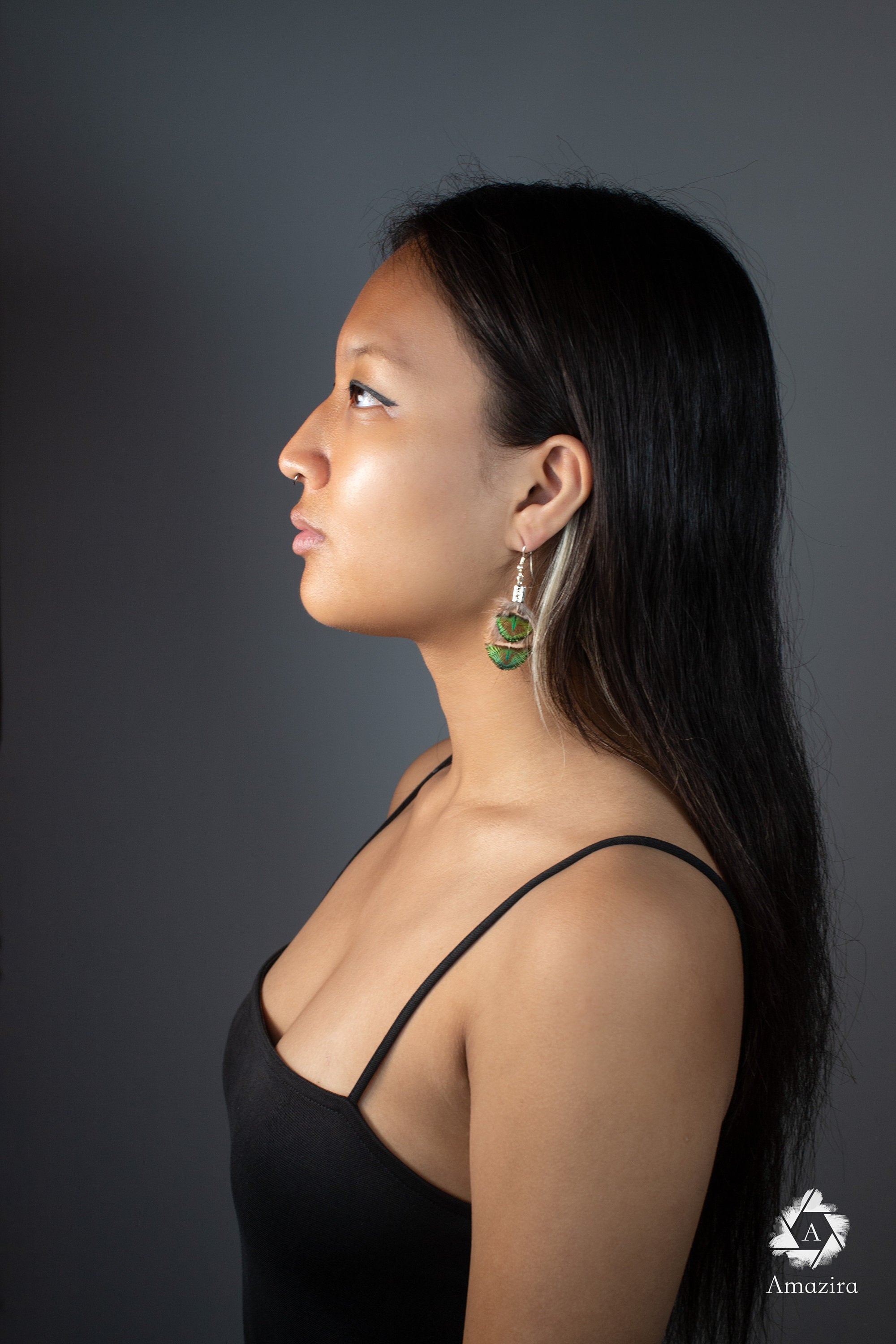 Mini peacock delicate earrings