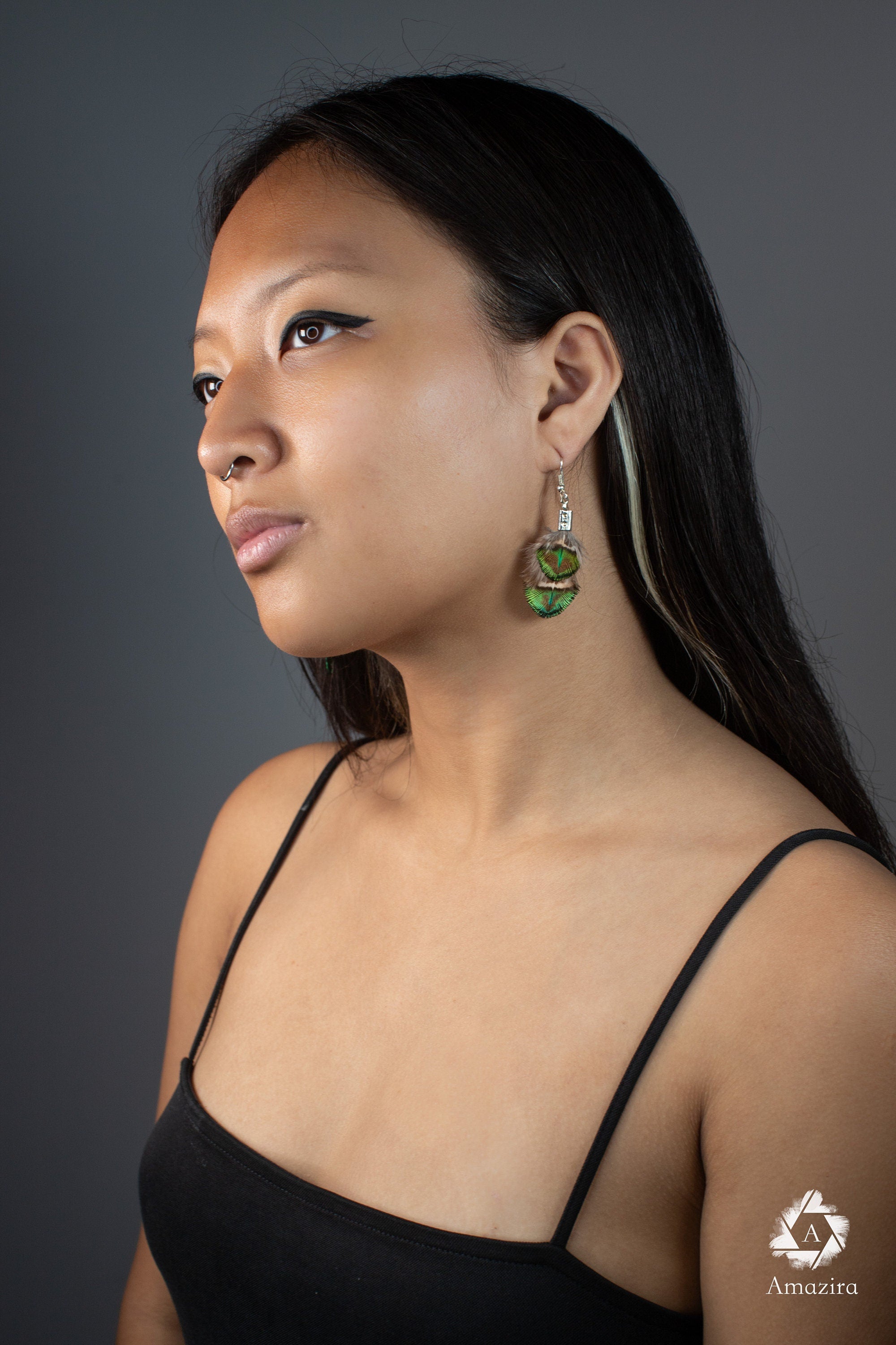 Mini peacock delicate earrings