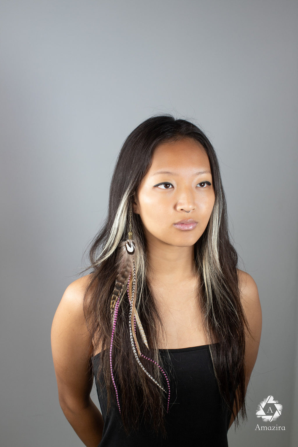 Feather hair clip extension