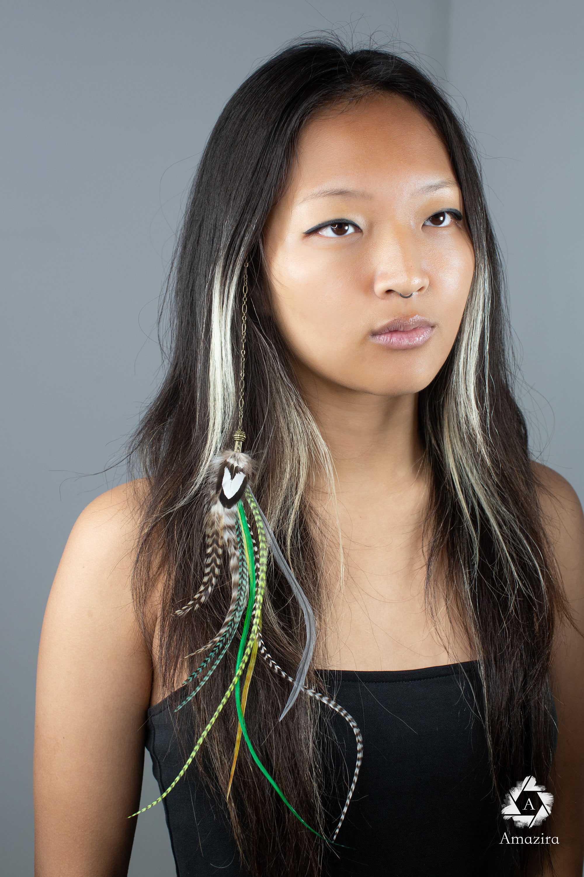 Feather hair clip extension