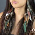 Extra long dangle natural feather earrings