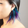 Purple blue feather Ear Wrap
