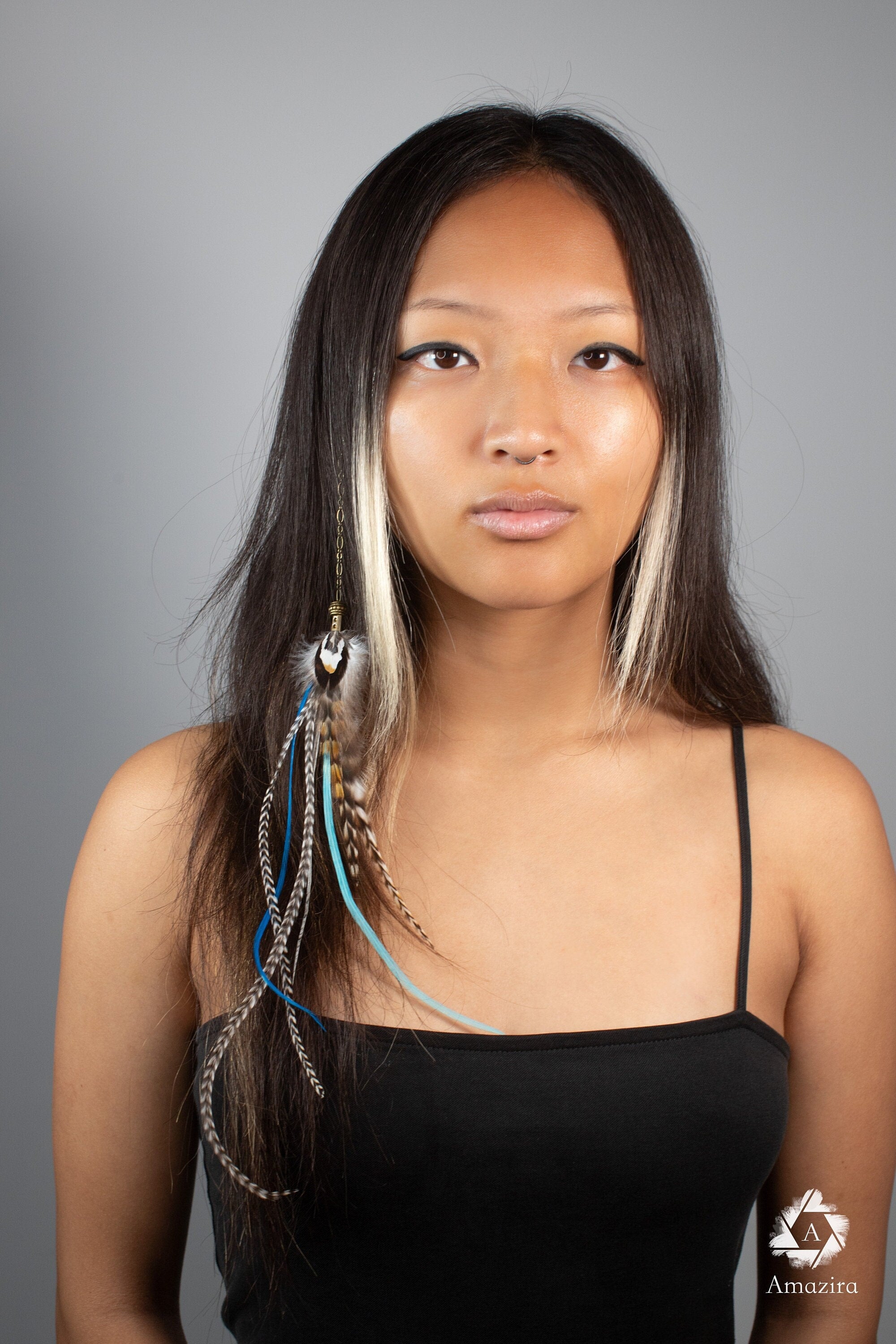 Feather hair clip extension