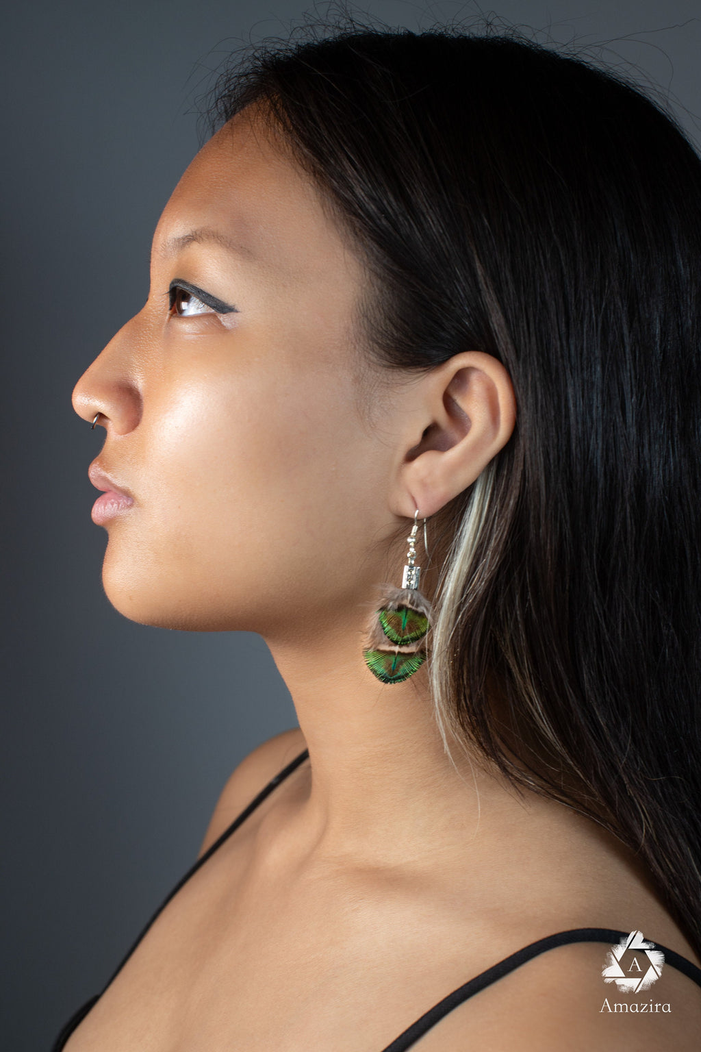 Mini peacock delicate earrings