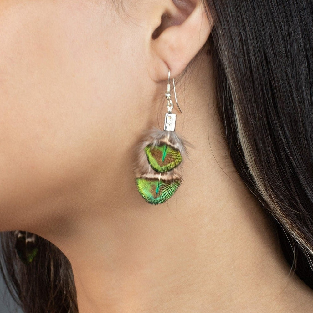 Mini peacock delicate earrings