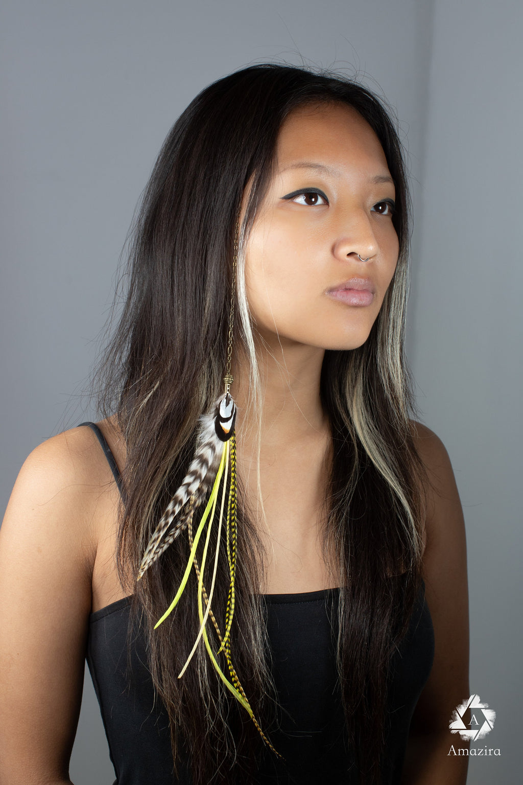 Feather hair clip extension