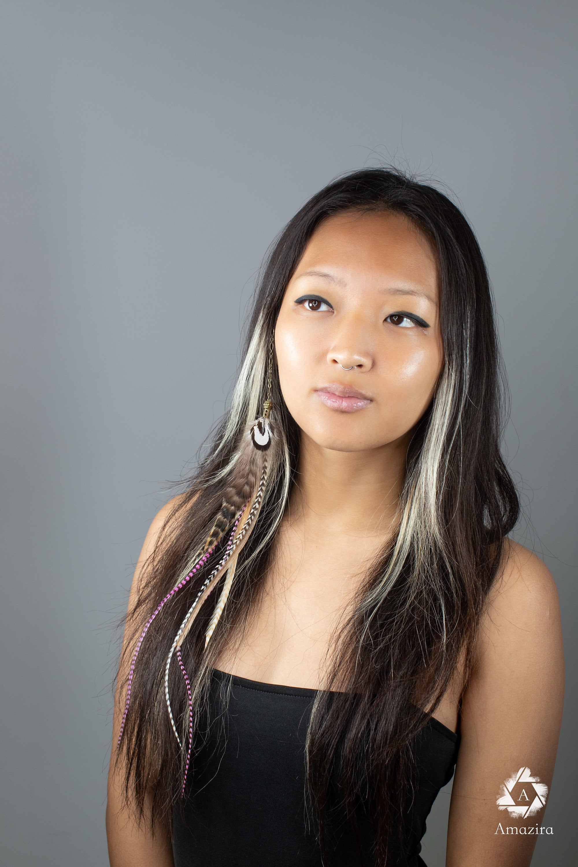 Feather hair clip extension