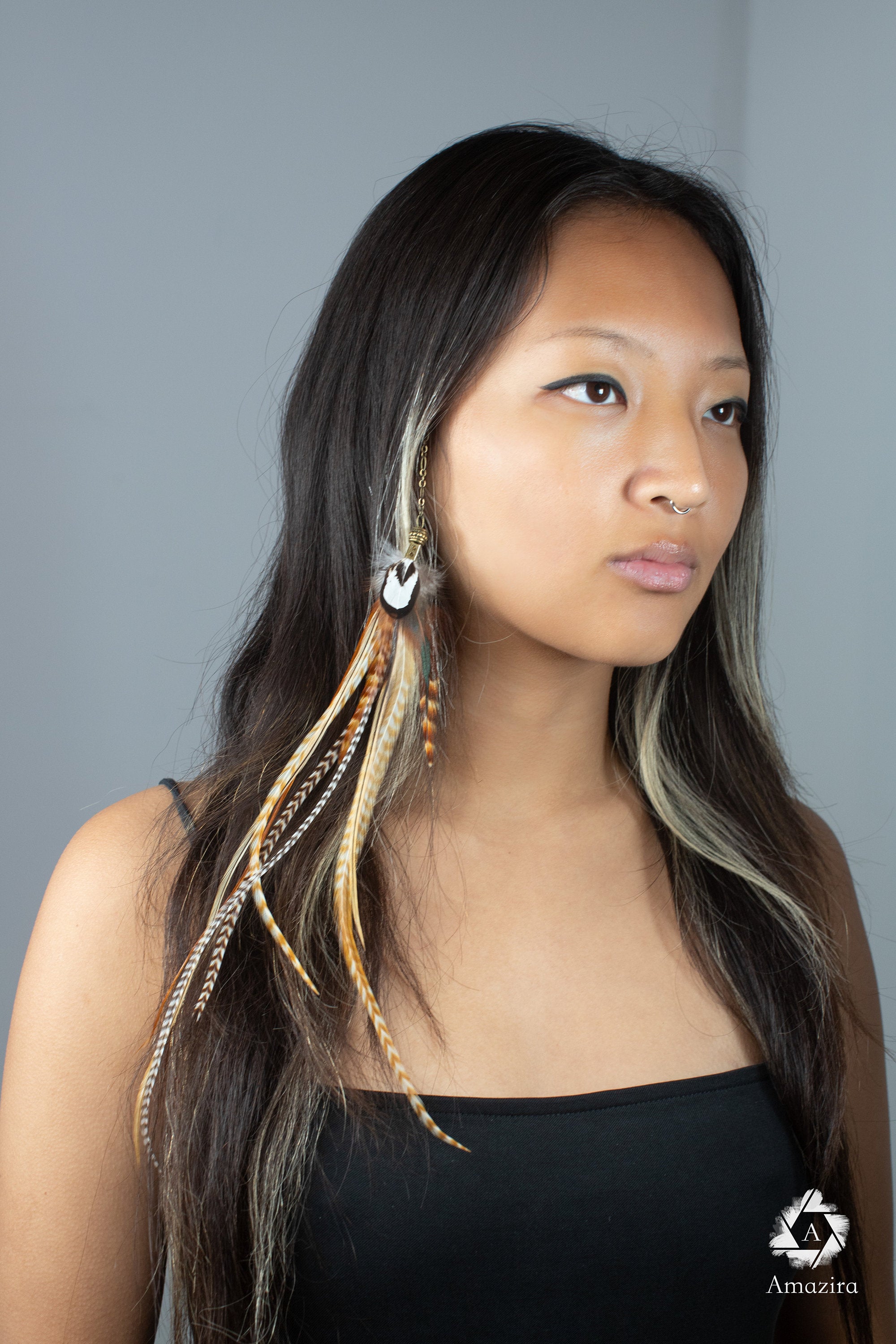 Feather hair clip extension