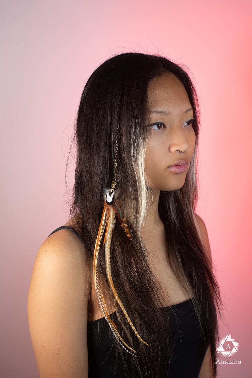 Feather hair clip extension