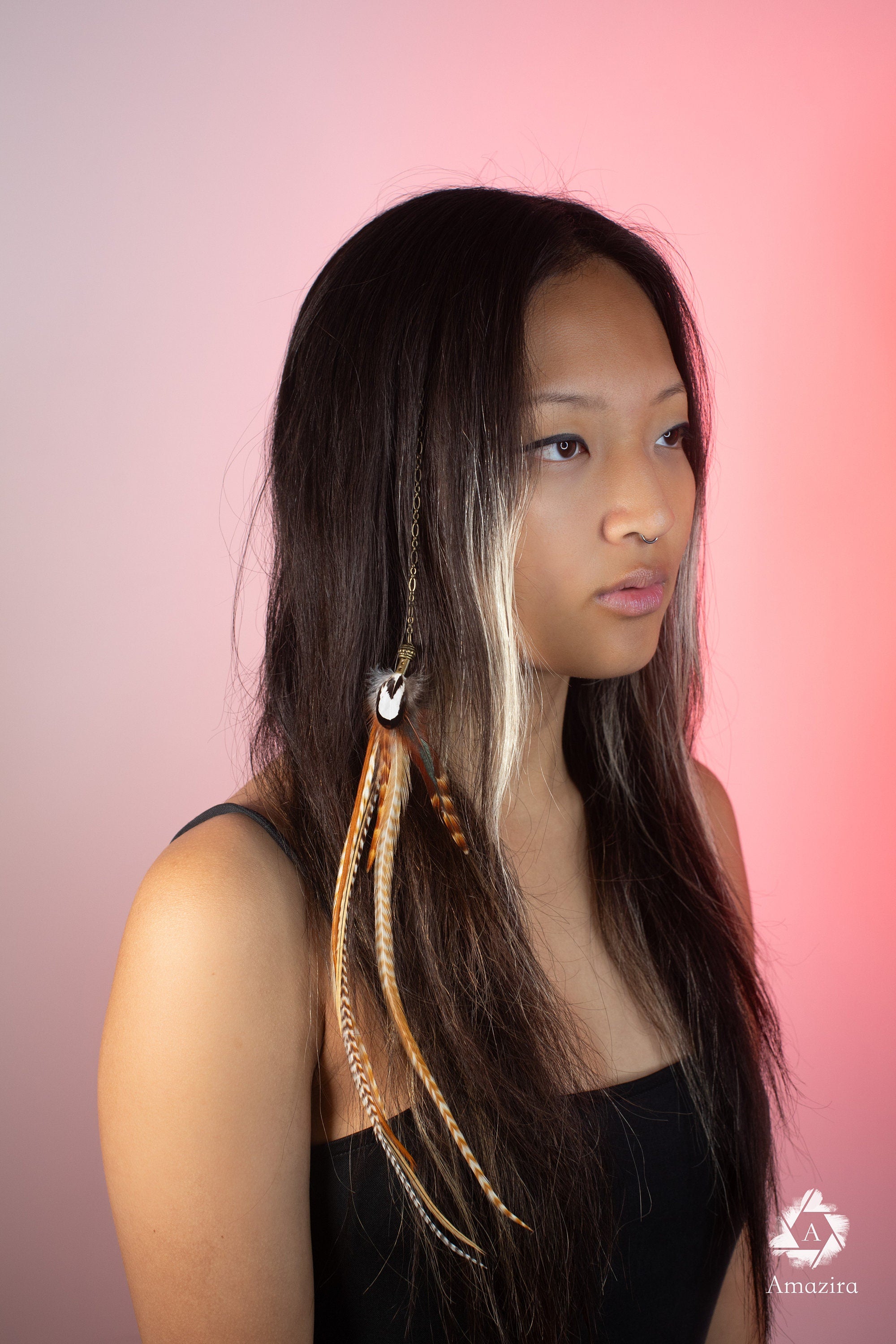 Feather hair clip extension