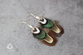 Cute green & brown natural feather Earrings