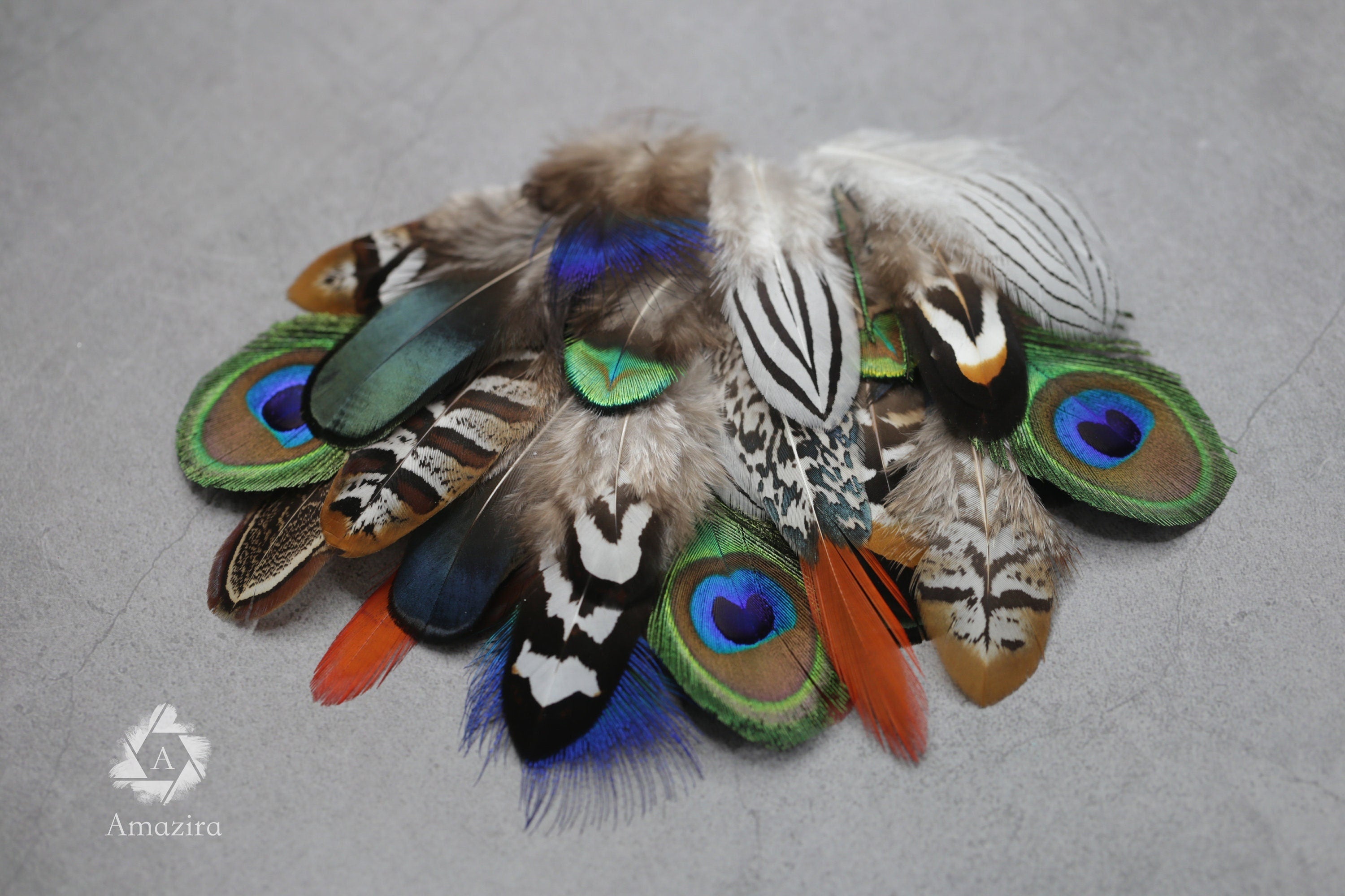20 Mixed feather bag, Pheasant & Peacock Collection