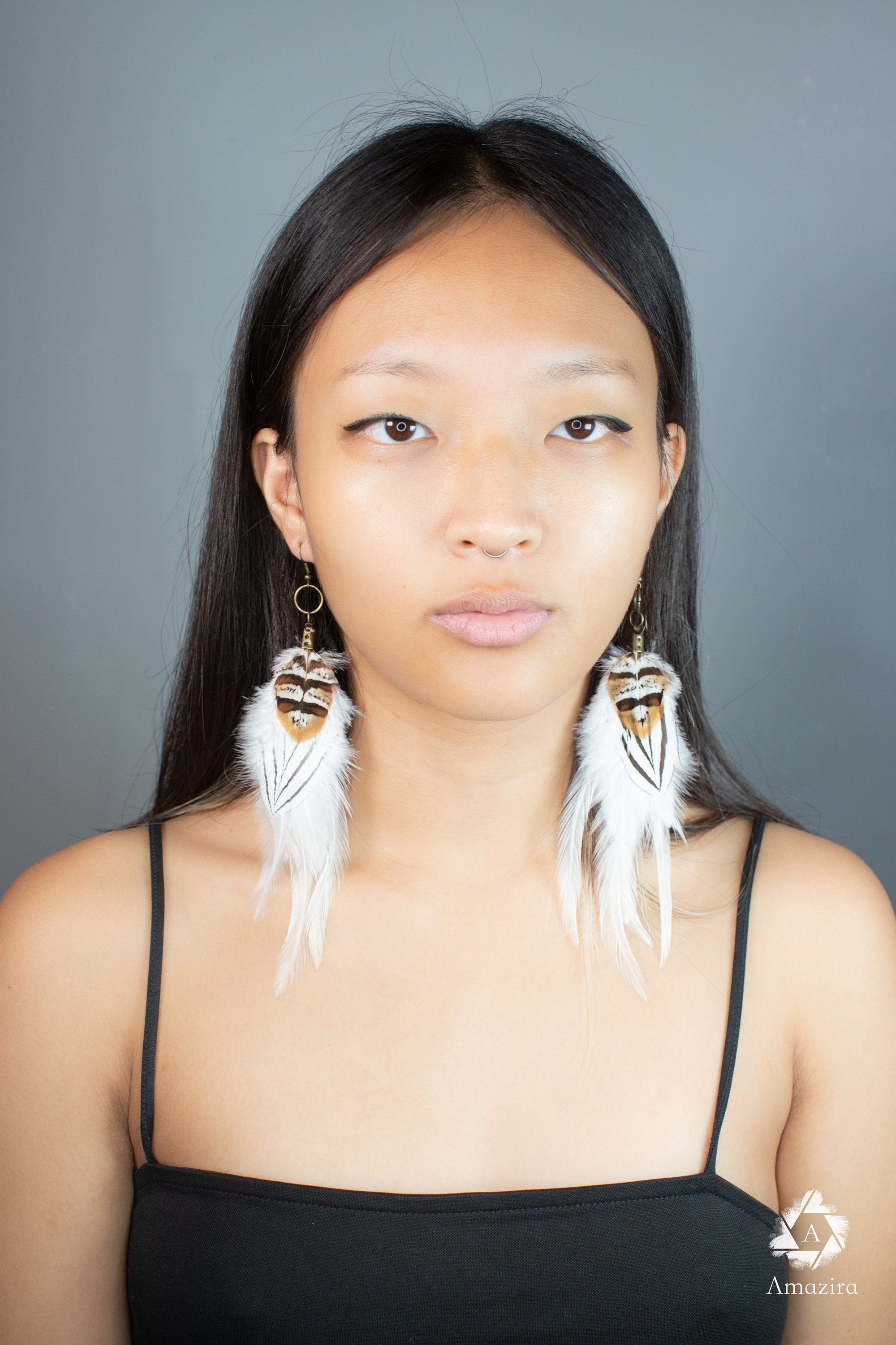 White bohemian earring