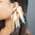 White Feather Ear Wrap