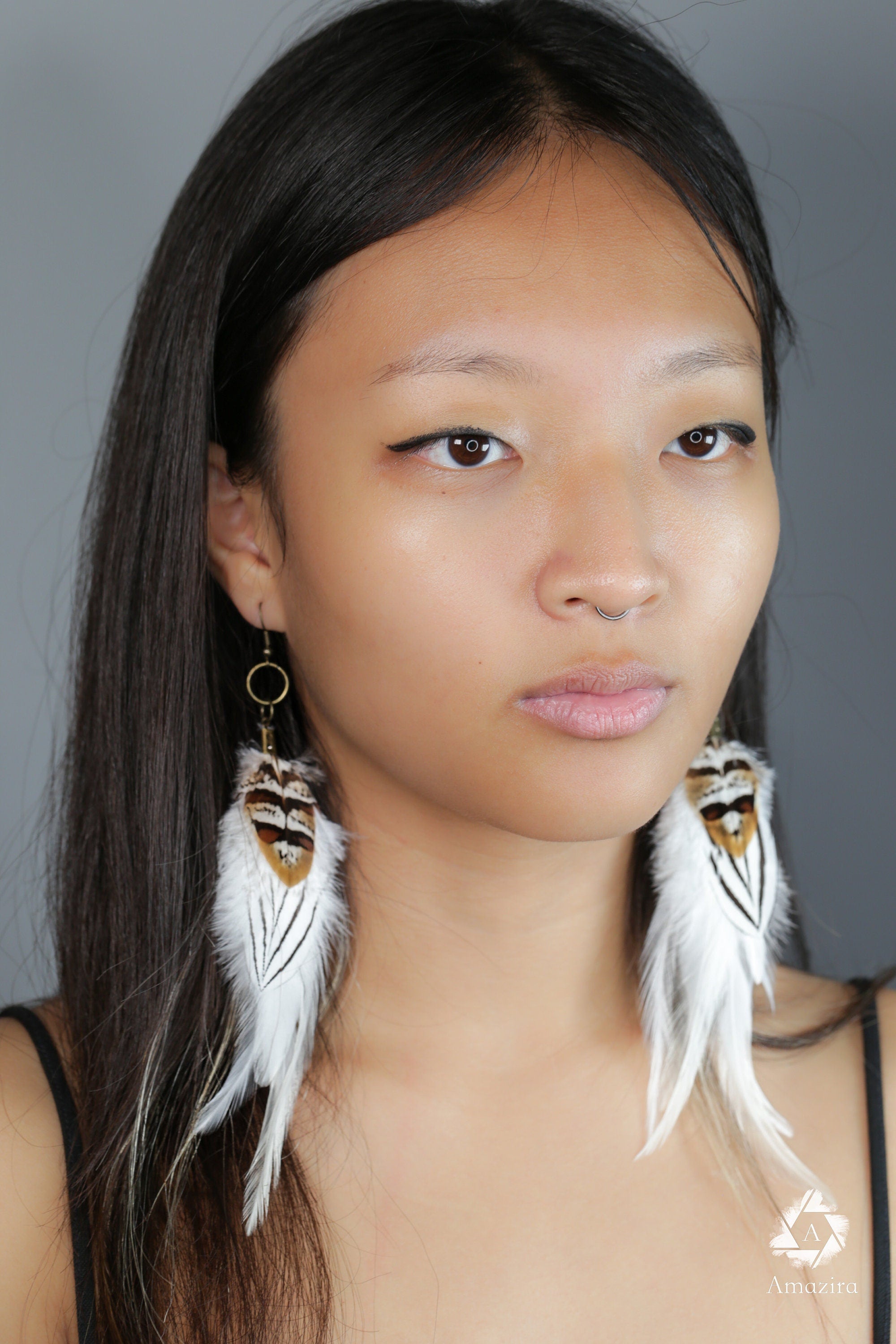 White bohemian earring