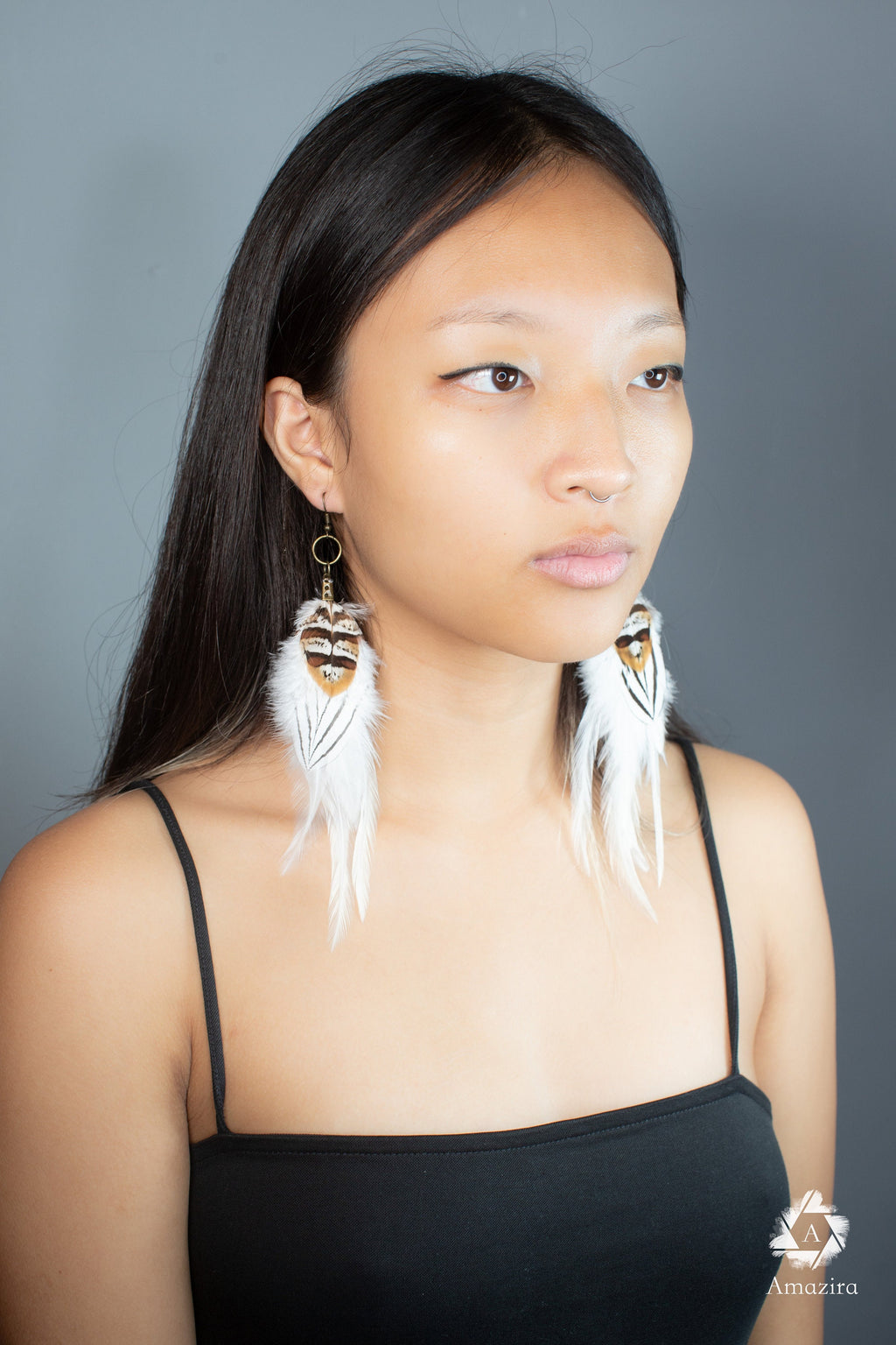 White bohemian earring