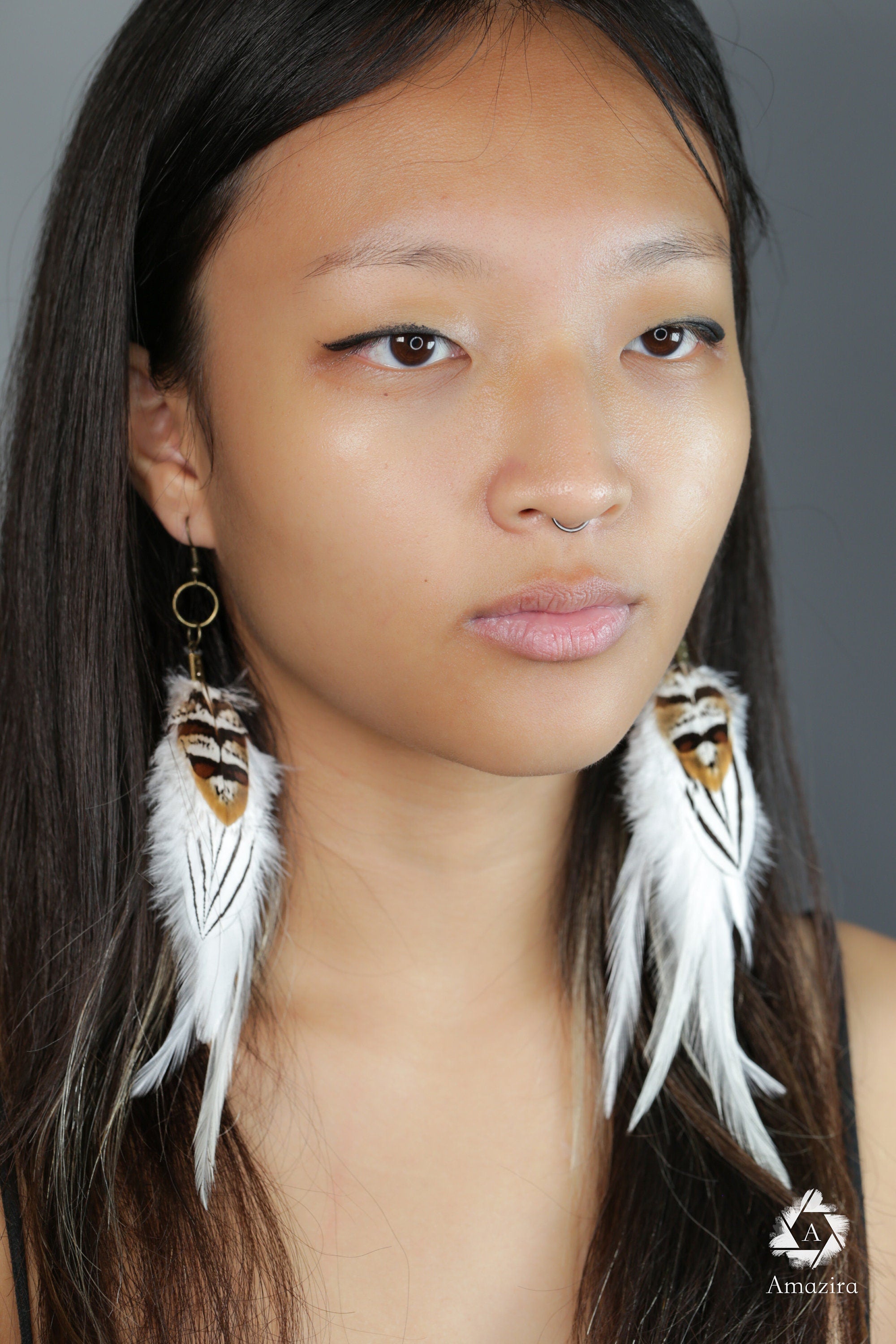 White bohemian earring