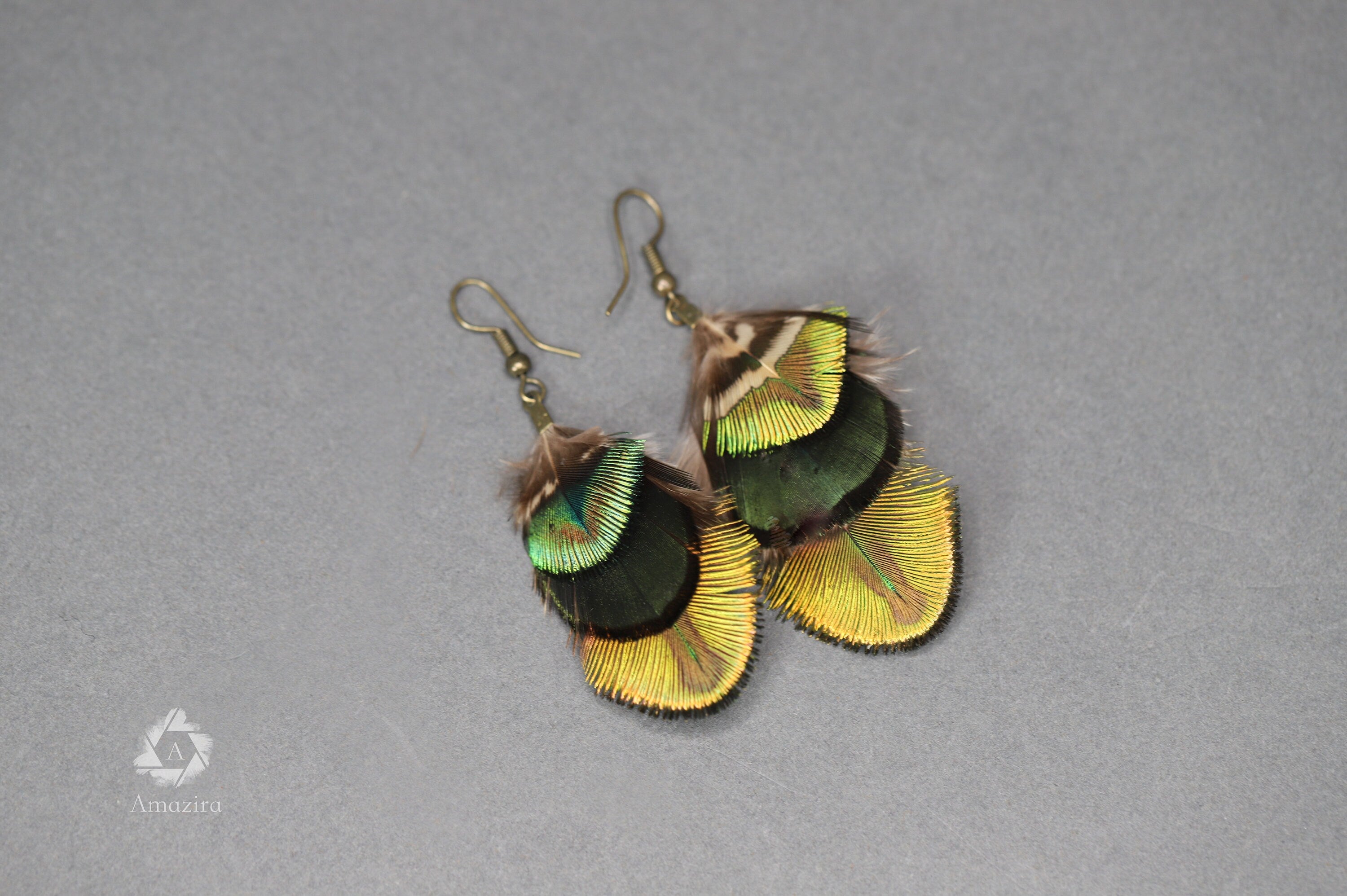 Mini peacock delicate earrings