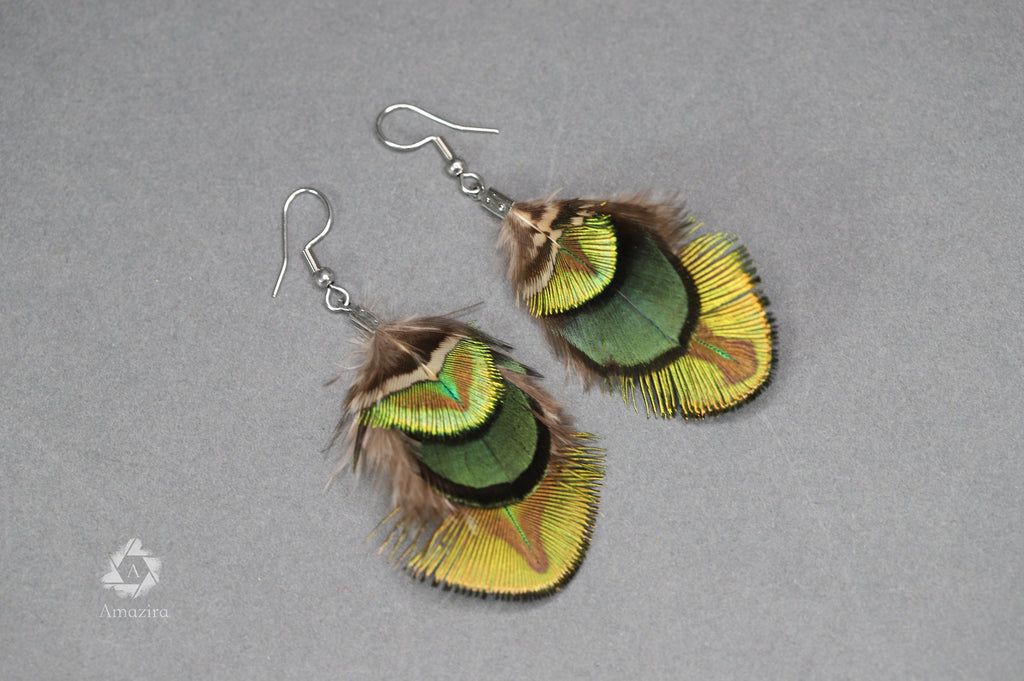 Mini peacock delicate earrings