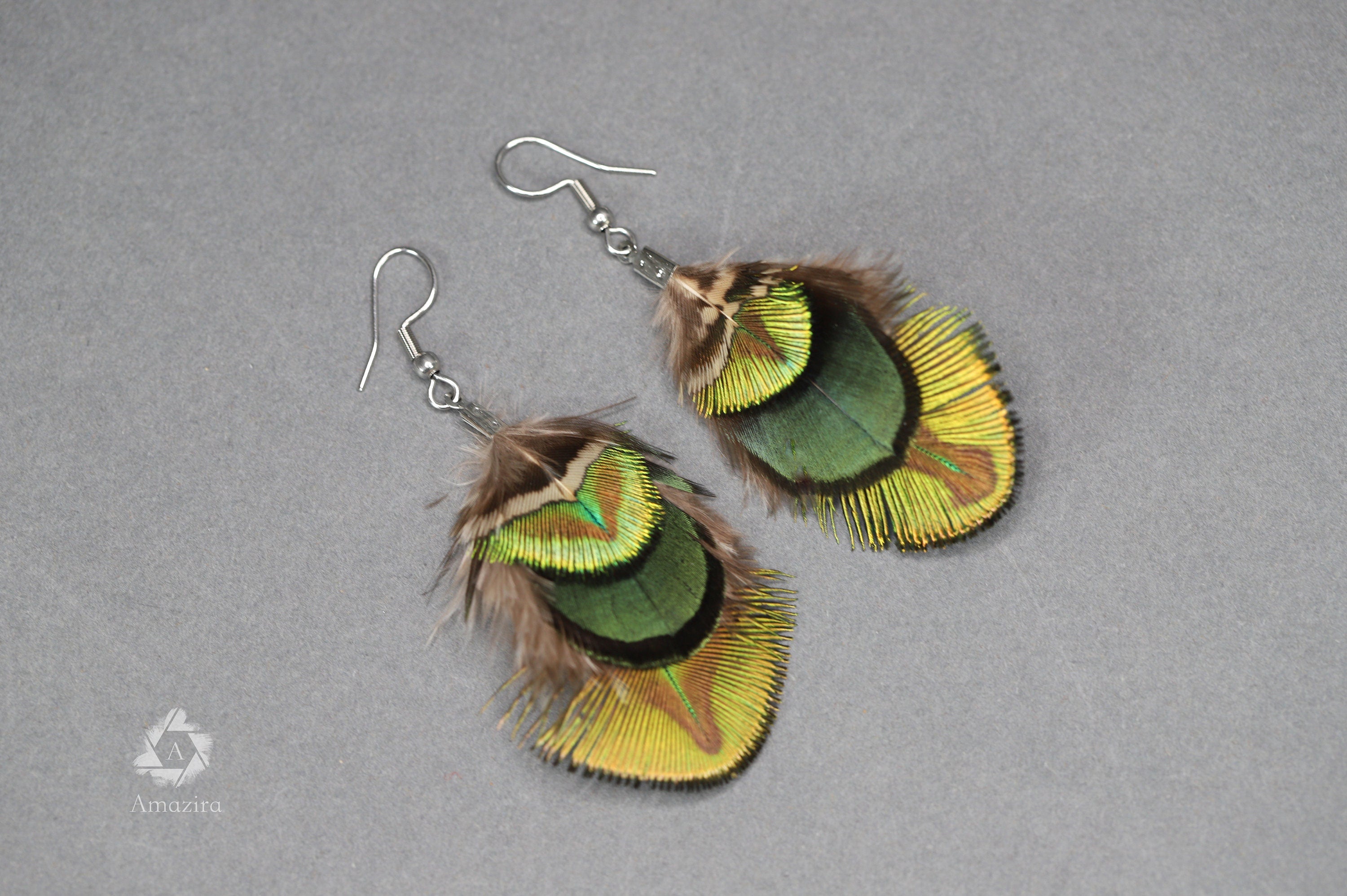 Mini peacock delicate earrings