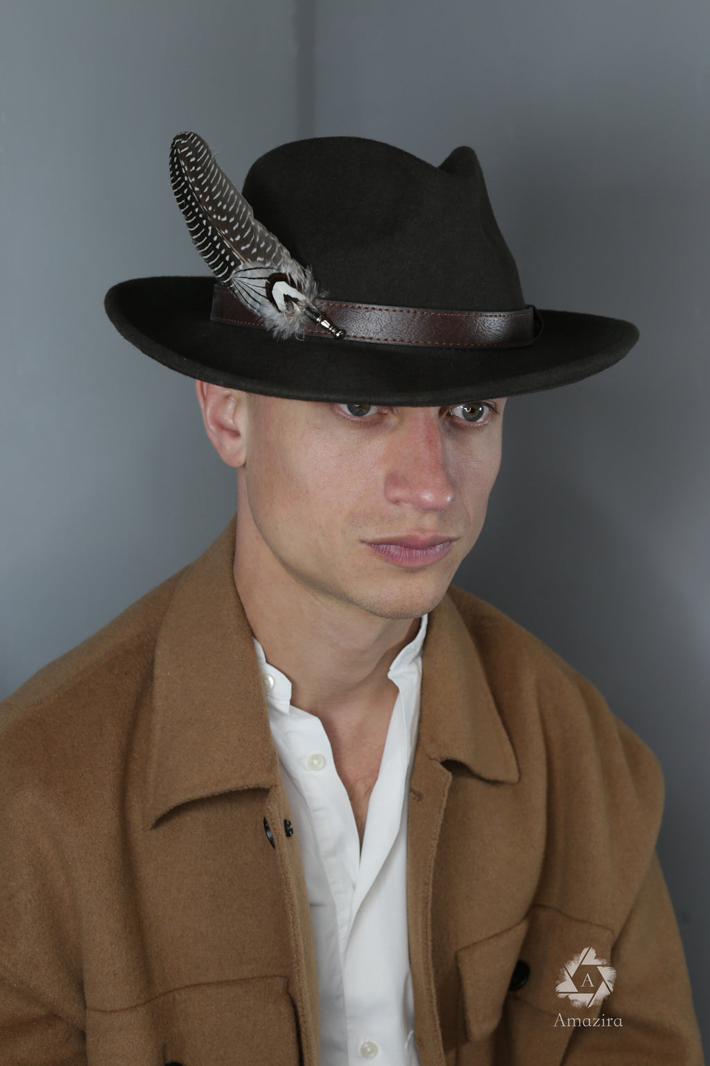 Extra Long Natural Feather Hat pin