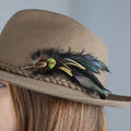 Black and green feather Hat pin & Boutonniere