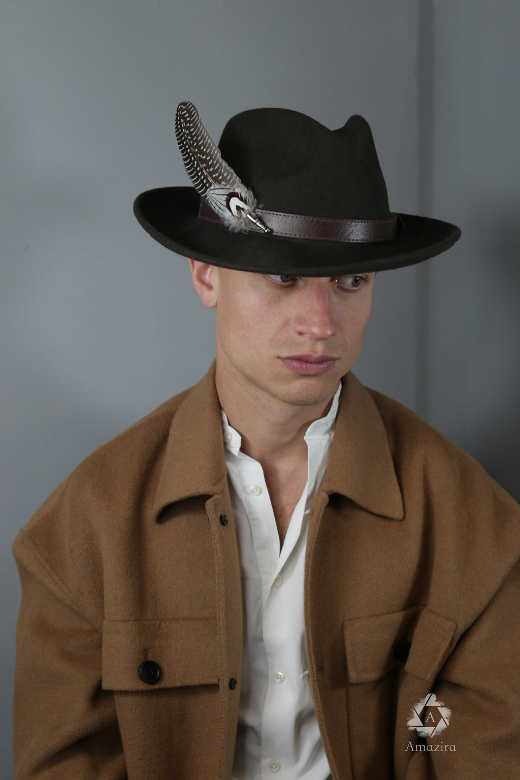 Extra Long Natural Feather Hat pin