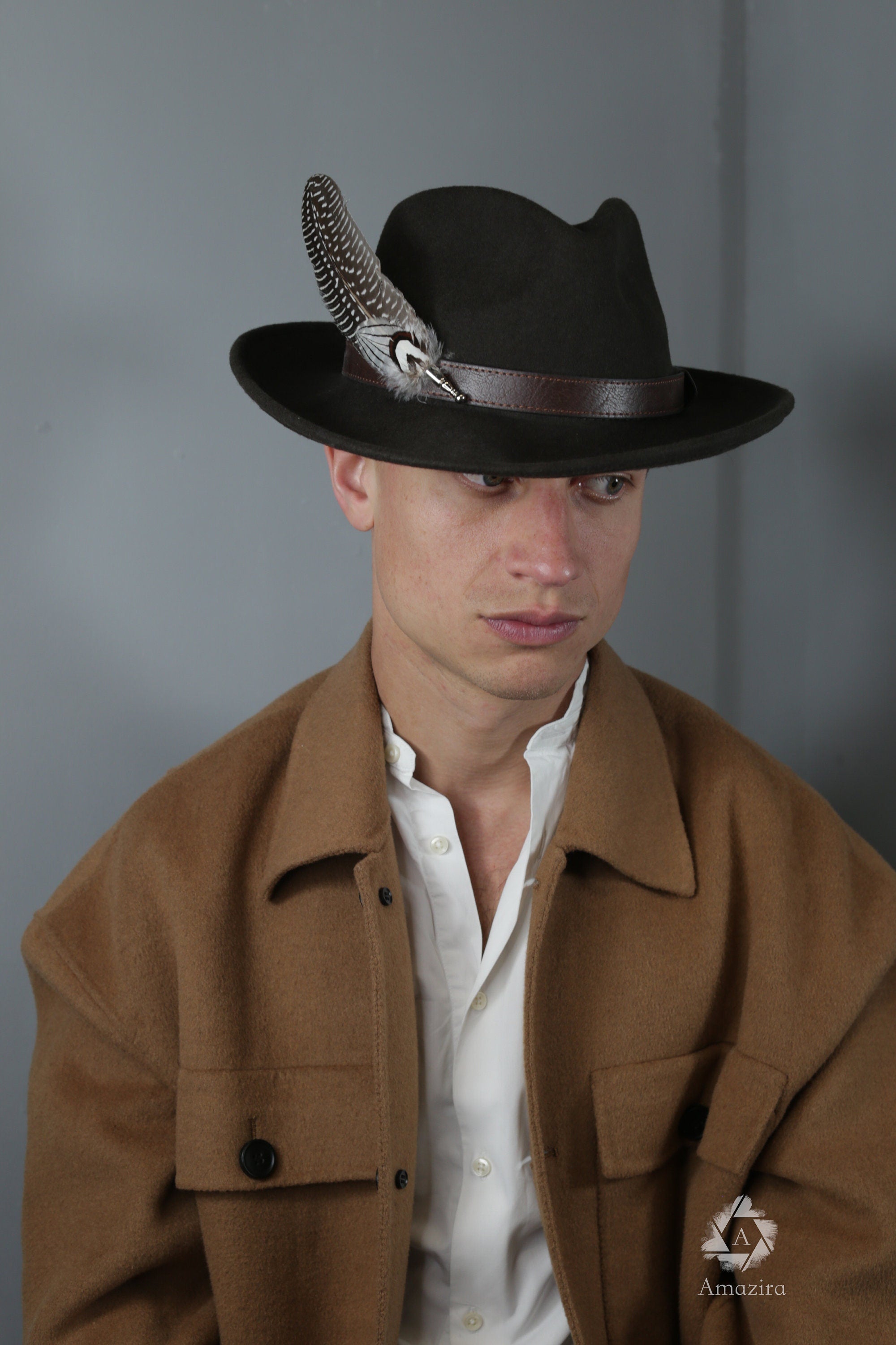 Extra Long Natural Feather Hat pin