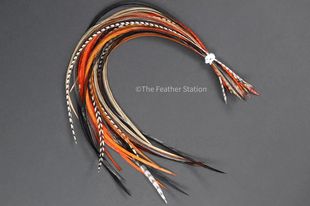 FIRE Feather Hair Extension DIY kit