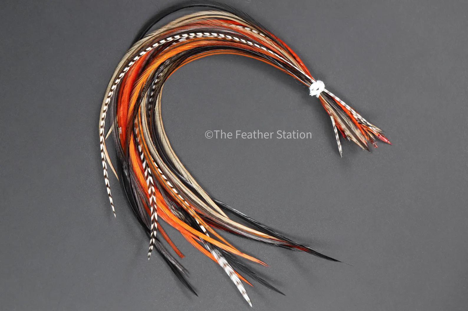 FIRE Feather Hair Extension DIY kit