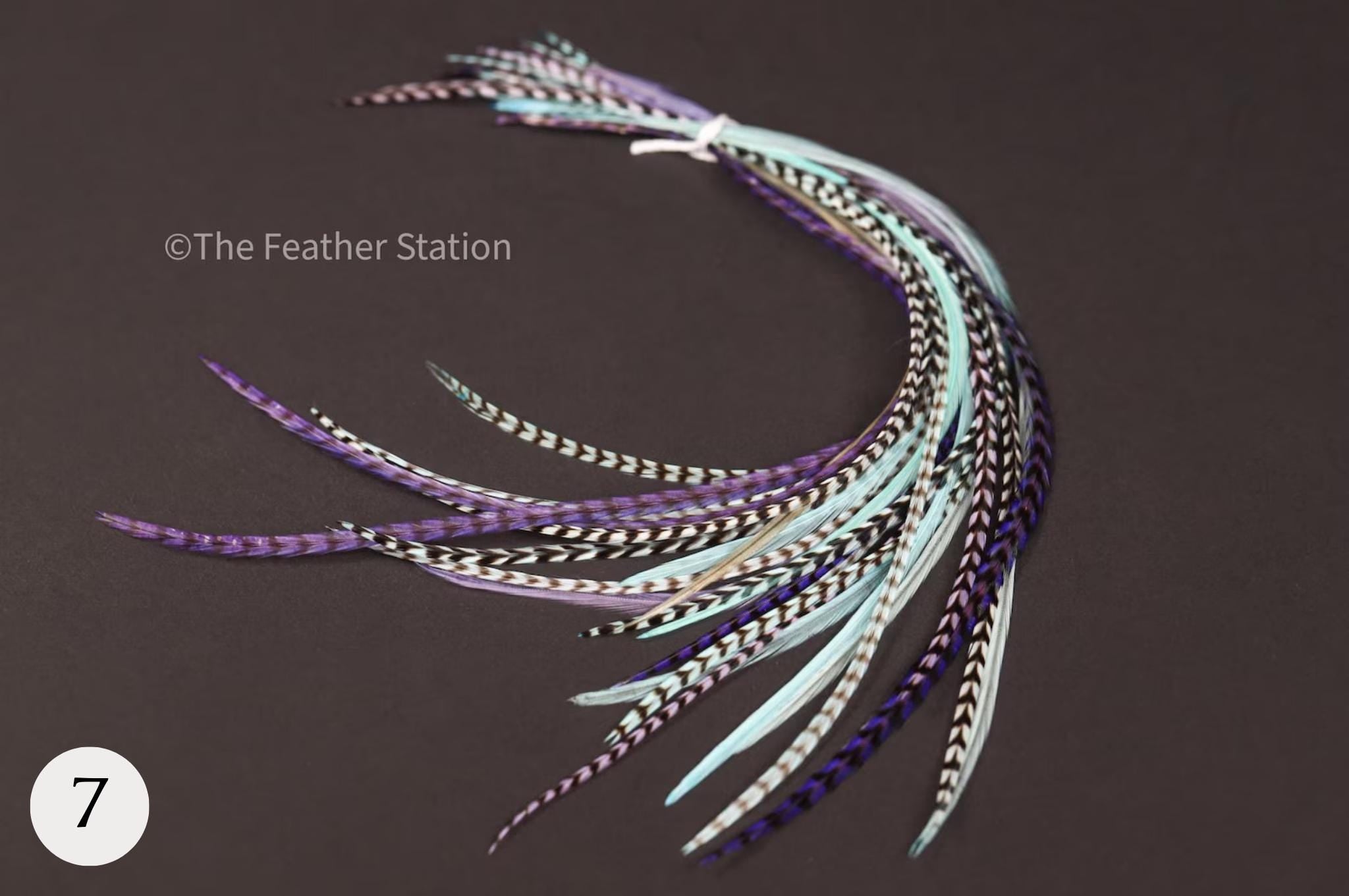 5 Feather hair extension, Diy kit, 20-25 cm, 9-11''