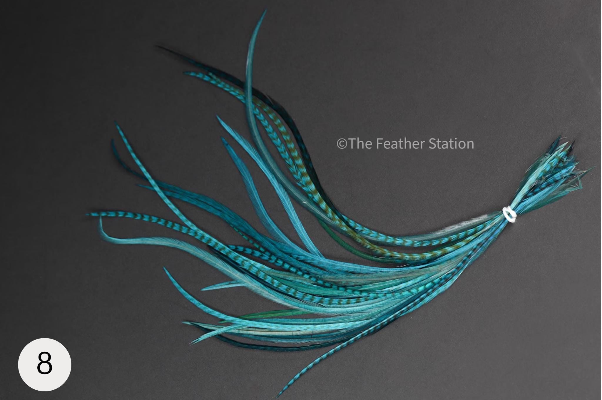 5 Feather hair extension, Diy kit, 20-25 cm, 9-11''