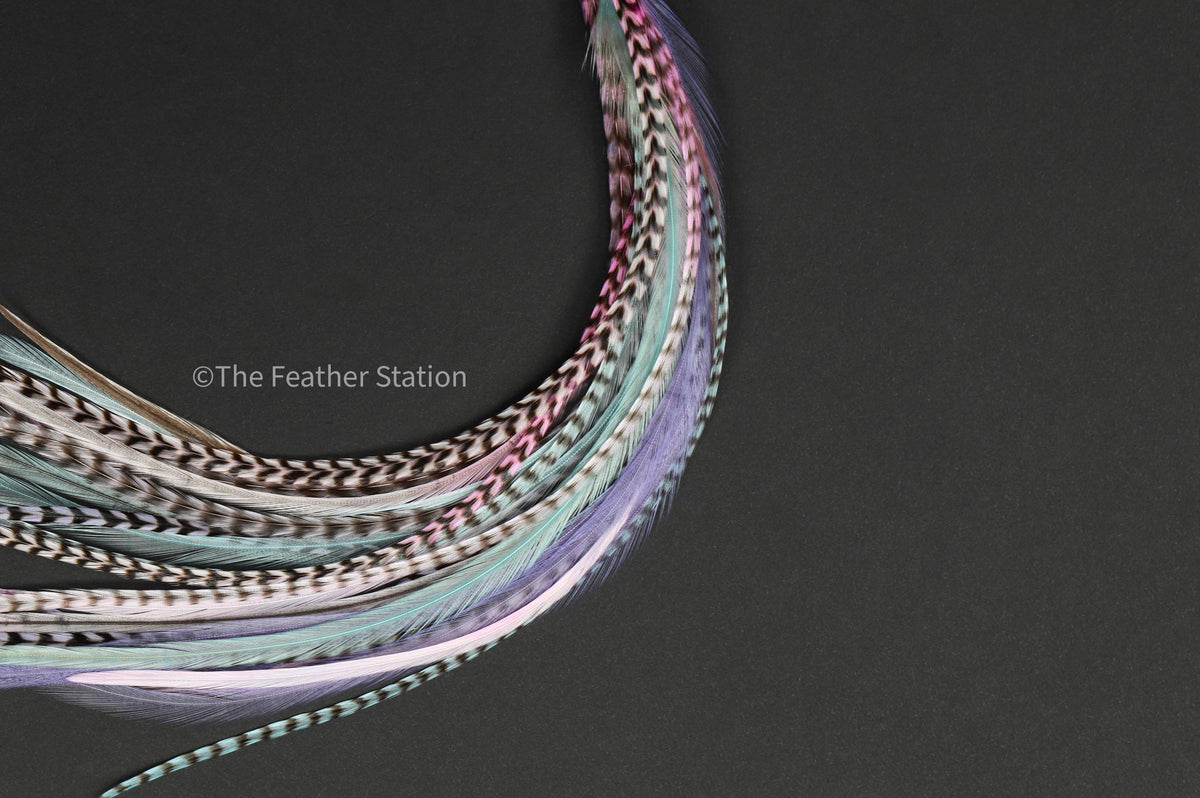 Pastel colour Feather hair extension kit