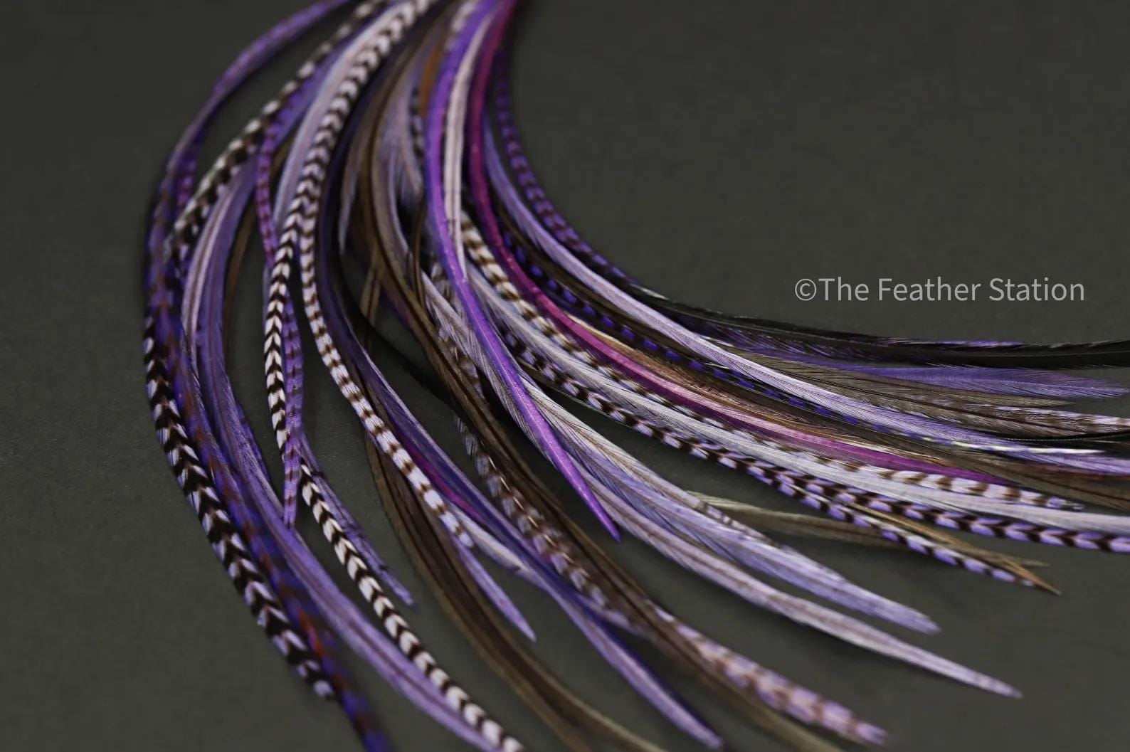 Purple rain, Hair Feather Extension Kit 20-25 cm / 9-11''