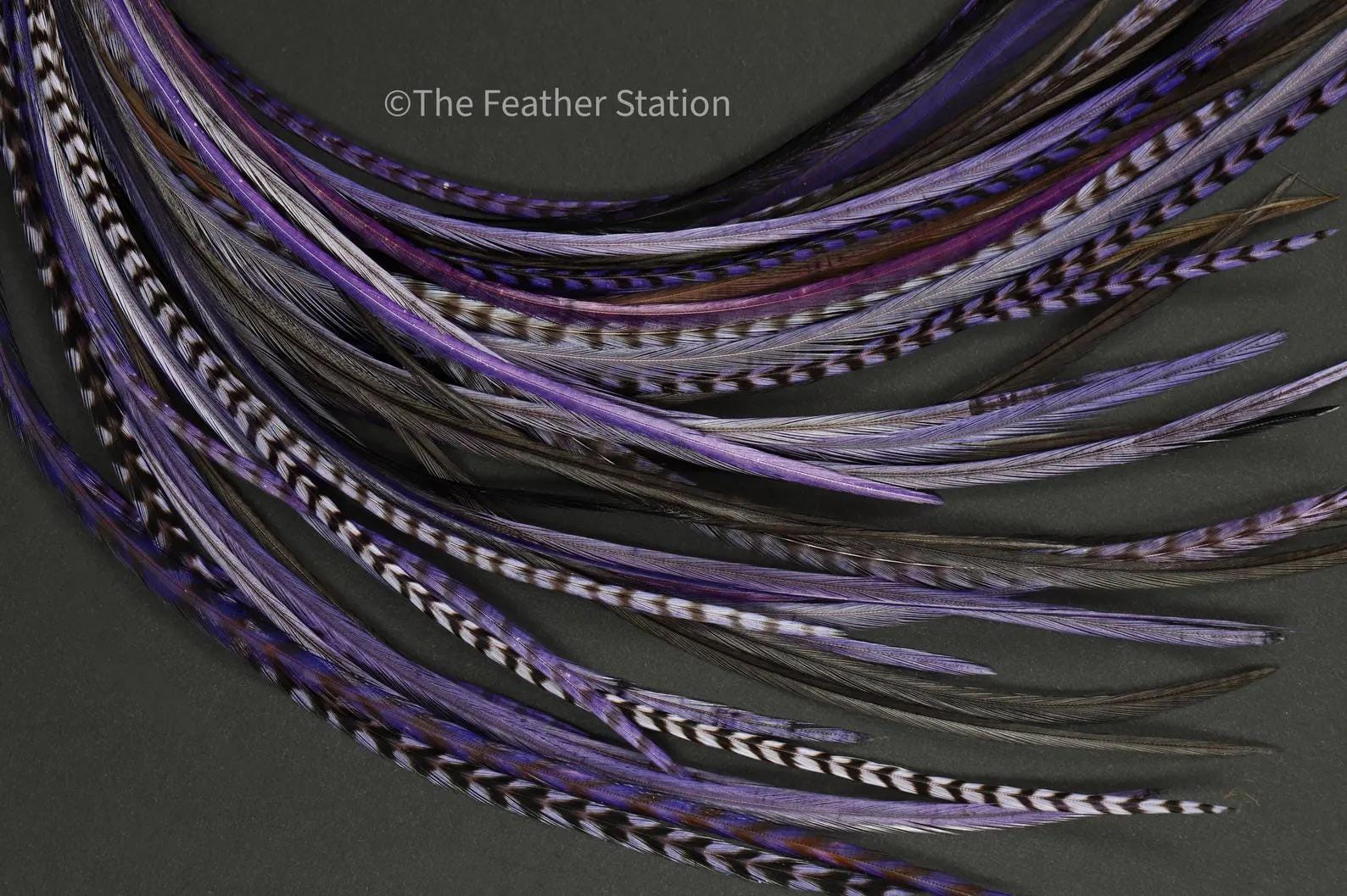 Purple rain, Hair Feather Extension Kit 20-25 cm / 9-11''