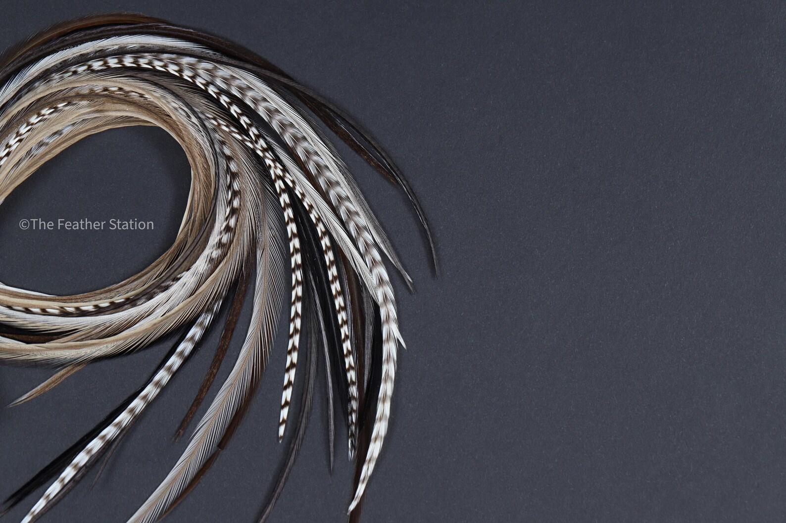 Cappuccino, DIY Feather Hair Extension Kit, 20-25 cm / 9-11''