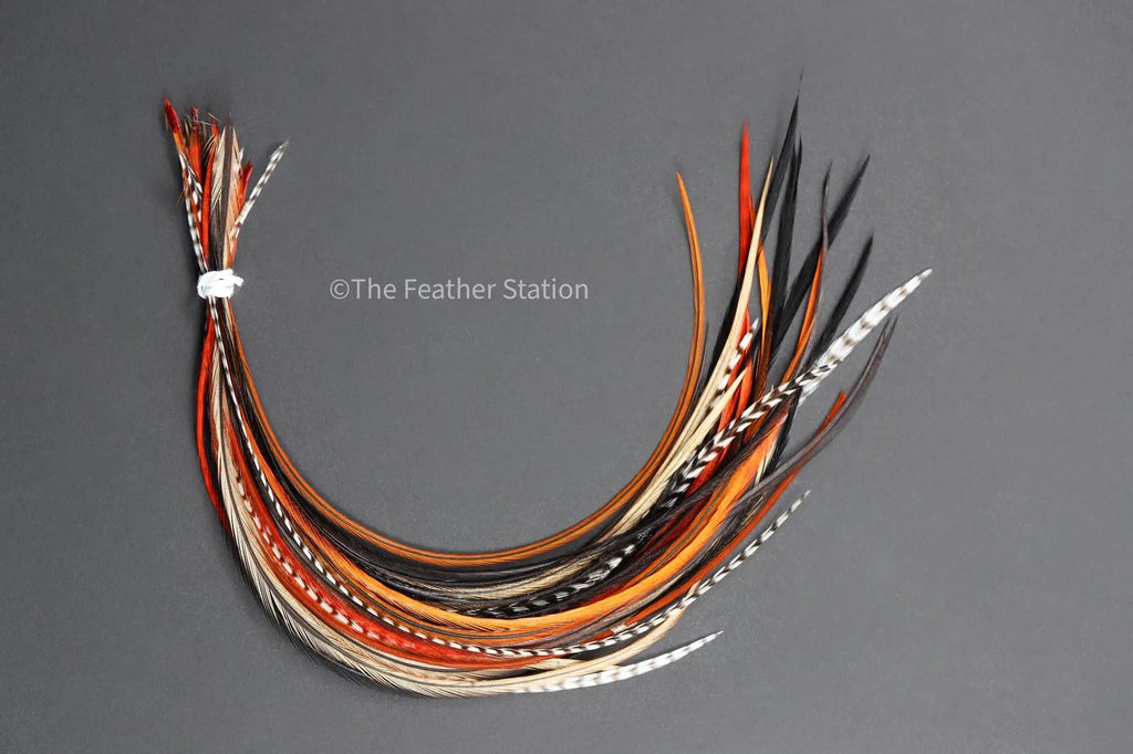 FIRE Feather Hair Extension DIY kit