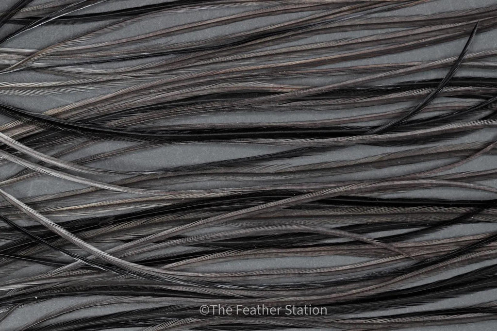 DIY Feather Hair Extension Kit, 20-25 cm / 9-11'' Dark black grey feathers, boho festival unique gothic emo halloween hair enhancement