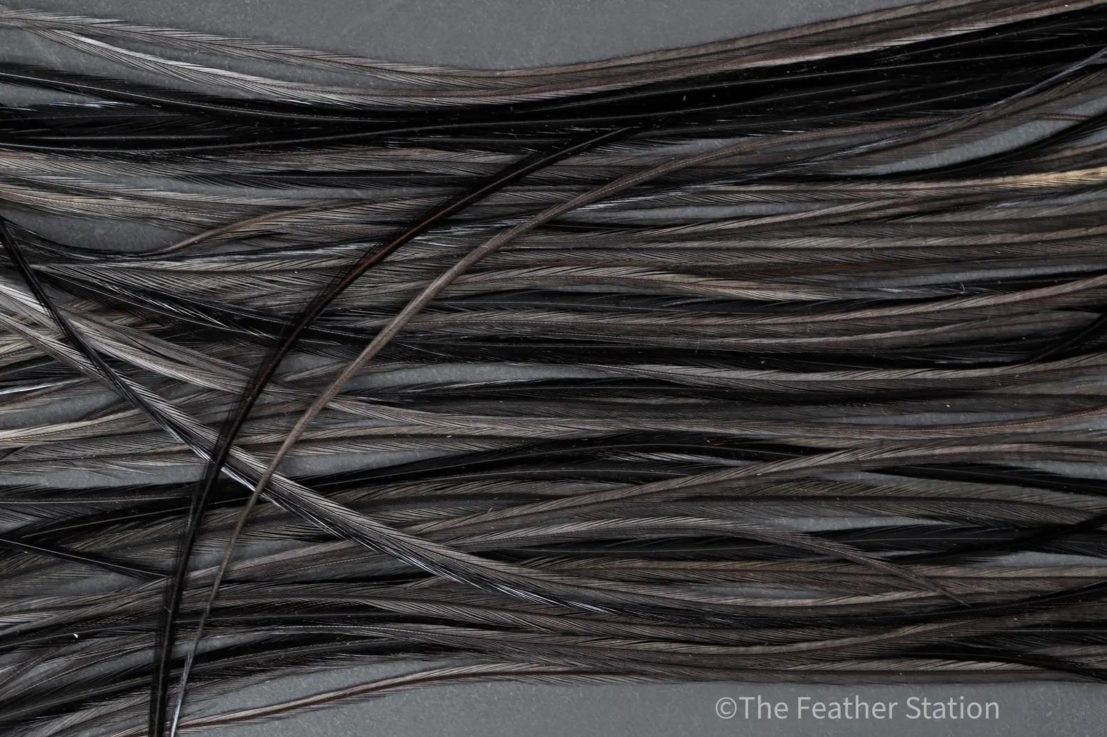 DIY Feather Hair Extension Kit, 20-25 cm / 9-11'' Dark black grey feathers, boho festival unique gothic emo halloween hair enhancement