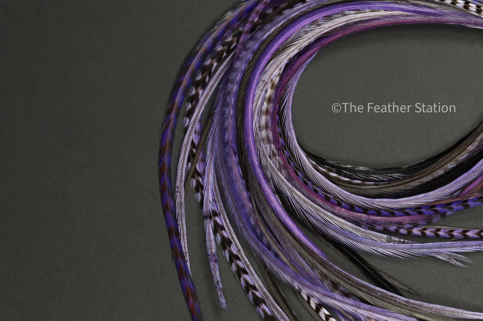 Purple rain, Hair Feather Extension Kit 20-25 cm / 9-11''