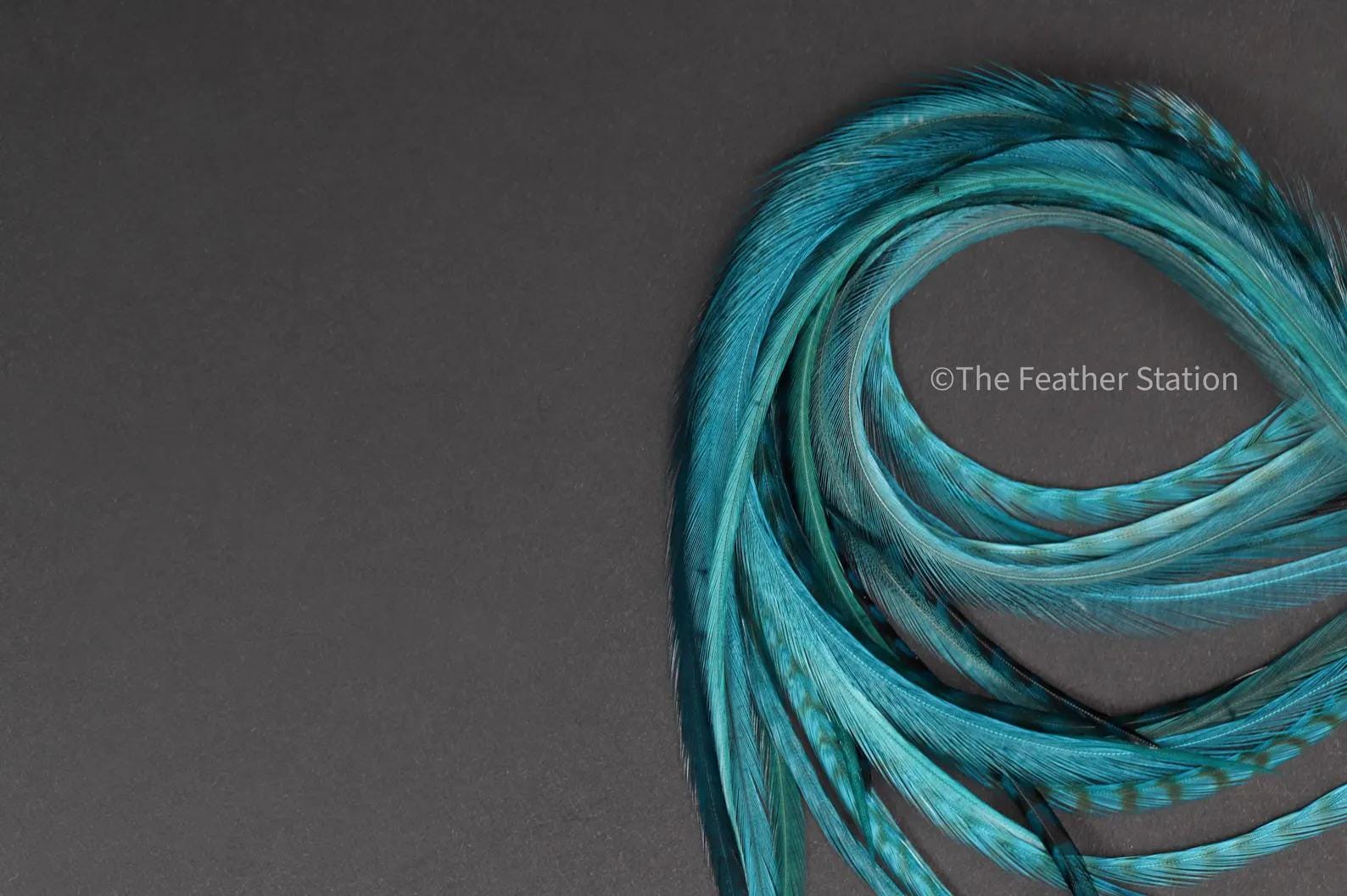 Lagoon blue, Feather Hair Extension Kit 20-25cm / 9-11''