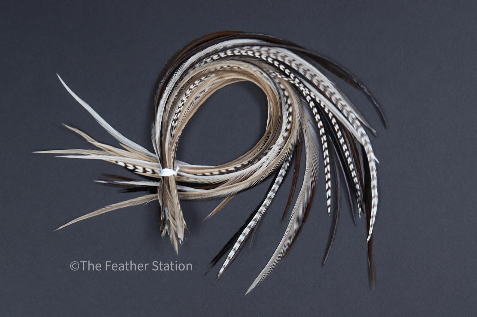 Cappuccino, DIY Feather Hair Extension Kit, 20-25 cm / 9-11''