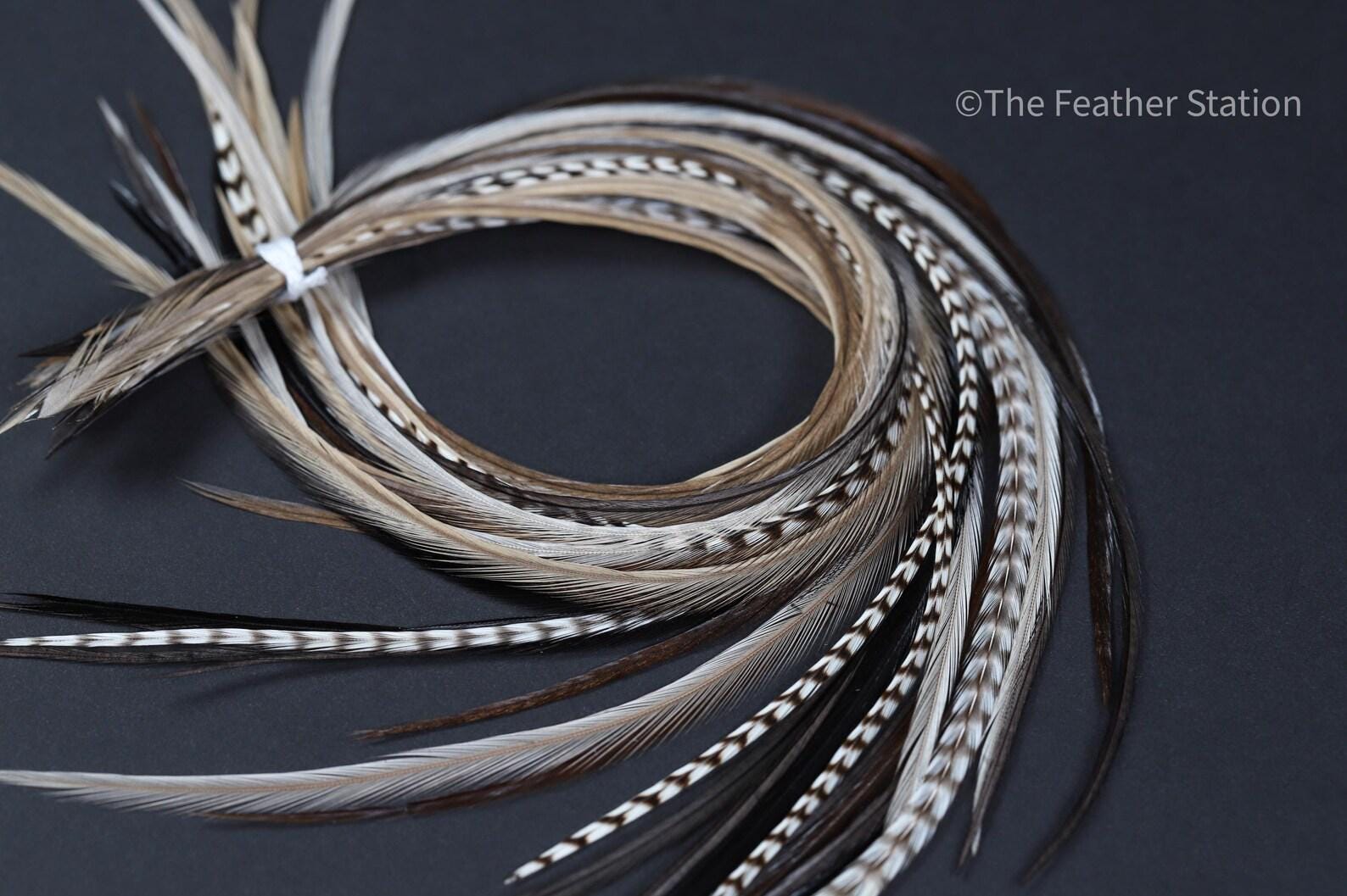 Cappuccino, DIY Feather Hair Extension Kit, 20-25 cm / 9-11''