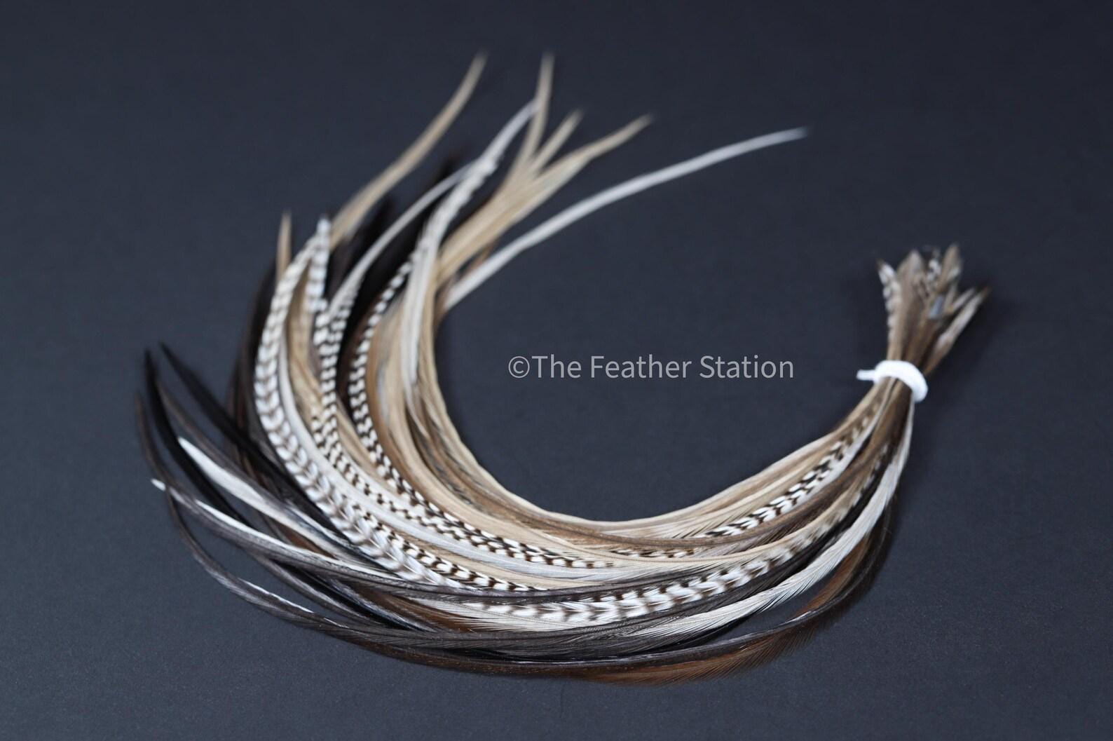 Cappuccino, DIY Feather Hair Extension Kit, 20-25 cm / 9-11''