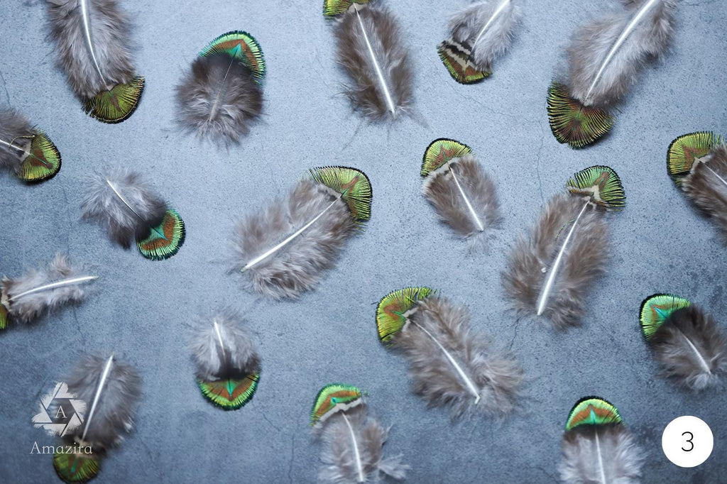 10 Natural blue Feathers packs