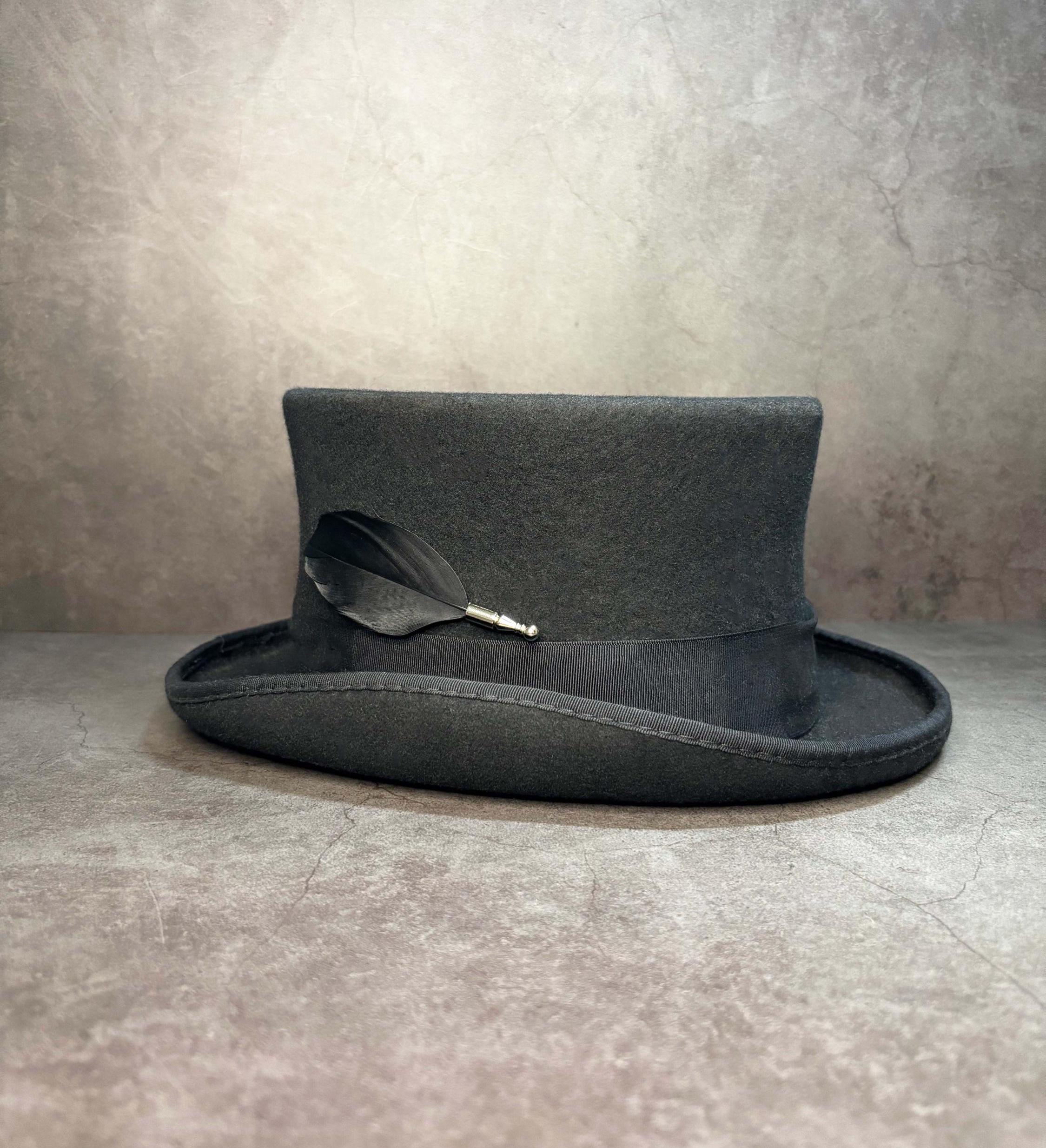 Classy Black feather hat pin brooch