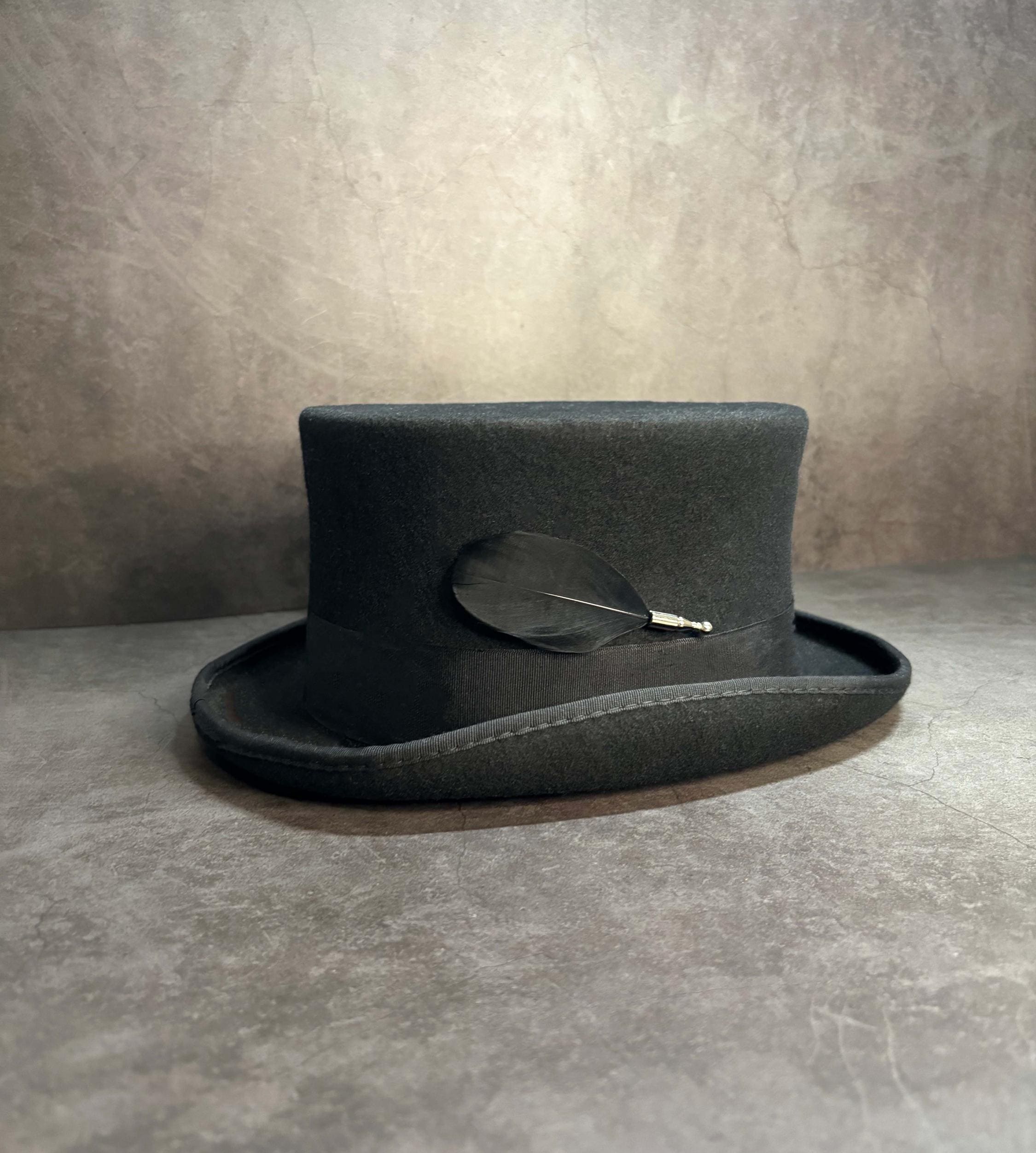 Classy Black feather hat pin brooch