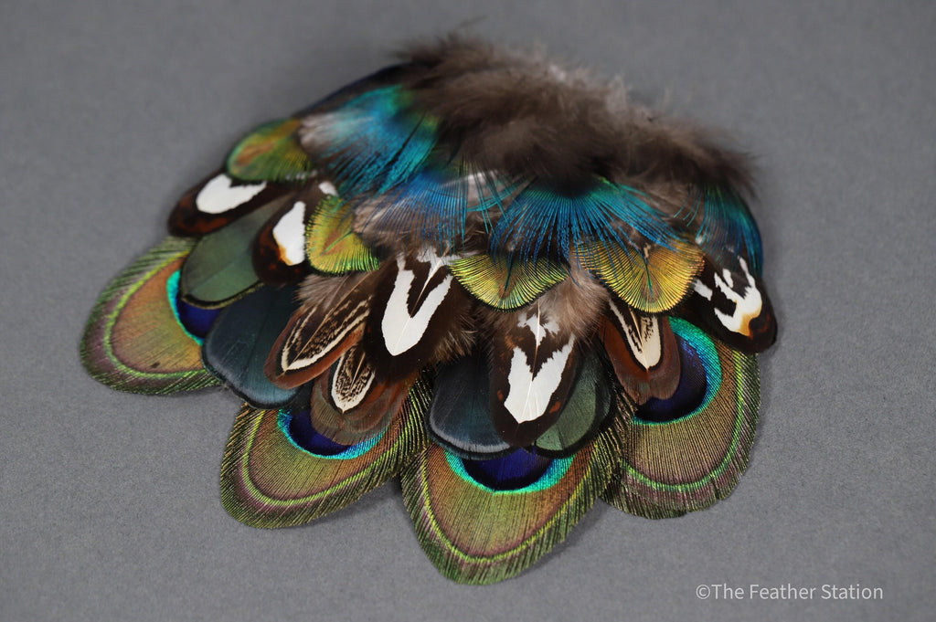 Mixed bag of feathers. 34 small lady amherst, pheasant & peacock collection, diy home decor, dream catcher, colourful iridescent feathers