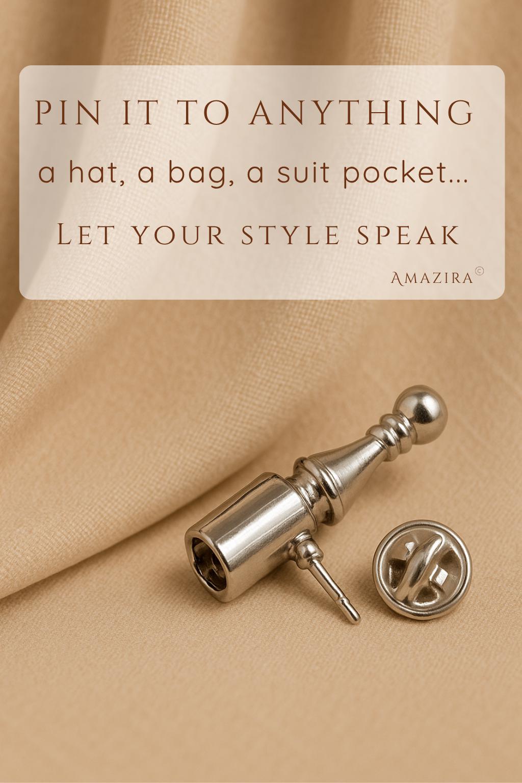 Elegant iridescent blue brooch