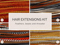 DIY Kit 5 Feather Hair Extension, 20-25 cm / 9-11''